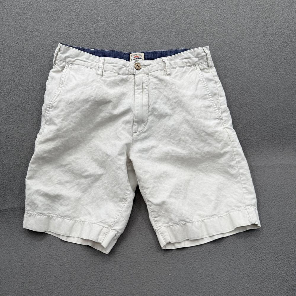 Faherty Shorts Mens 29 Beige Chino Drawstring 9 Inseam Beach Casual Vacation.